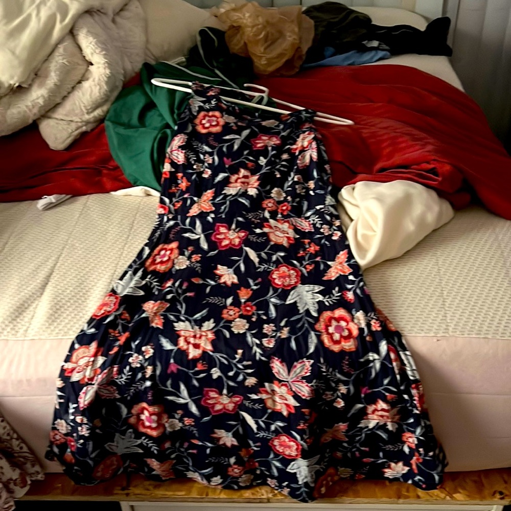 Beautiful blue and flowers dress